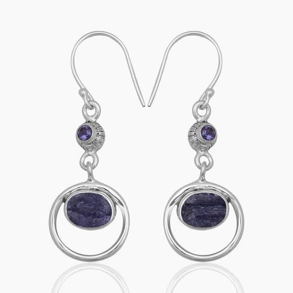 Iolite & Tanzanite Silver Earrings