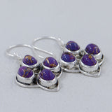 Purple Turquoise Silver Earrings