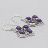 Purple Turquoise Silver Earrings
