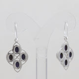 Purple Turquoise Silver Earrings