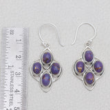 Purple Turquoise Silver Earrings