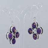 Purple Turquoise Silver Earrings