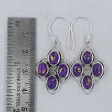 Purple Turquoise Silver Earrings