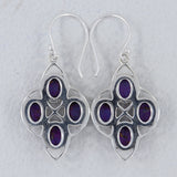 Purple Turquoise Silver Earrings