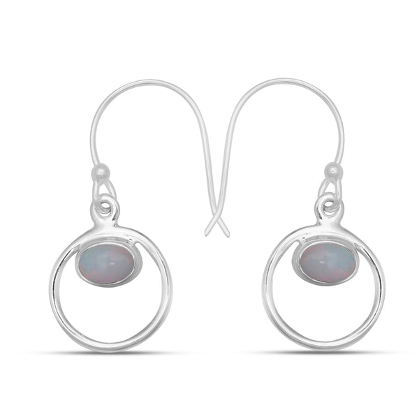 925 Sterling Silver Ethiopian Opal Earrings