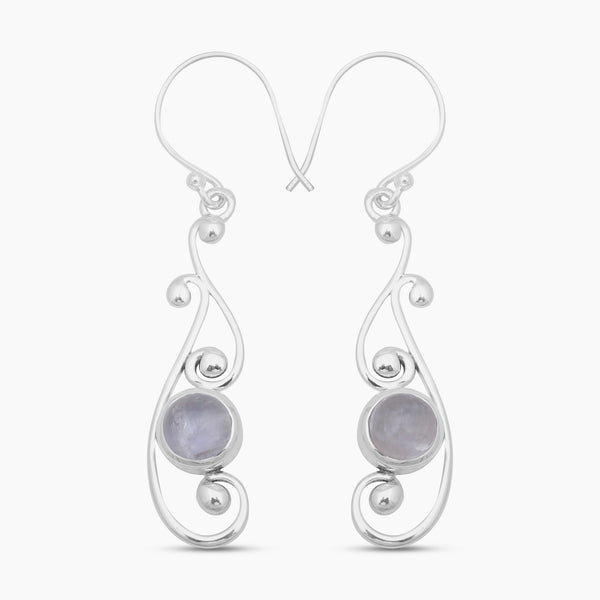 Pink Opal Silver Earrings