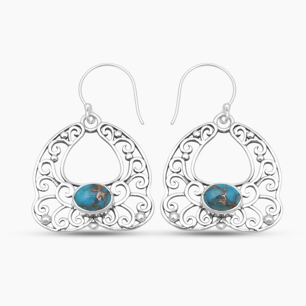 Red Garnet Silver Earrings