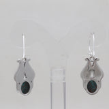 Blue Copper Turquoise Silver Earrings