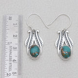 Blue Copper Turquoise Silver Earrings