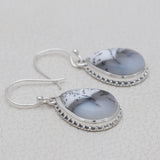 925 Silver Dendritic Opal Earrings
