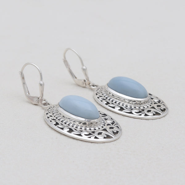 Blue Opal 925 Silver Earrings