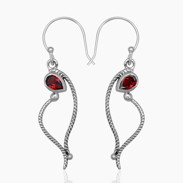 925 Sterling Silver Garnet Earrings