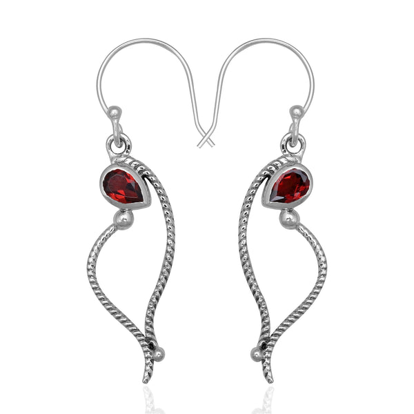 925 Sterling Silver Garnet Earrings