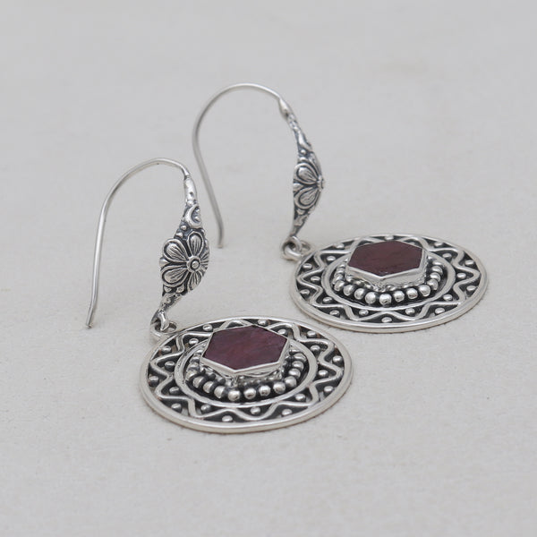 925 Sterling Silver Ruby Earrings