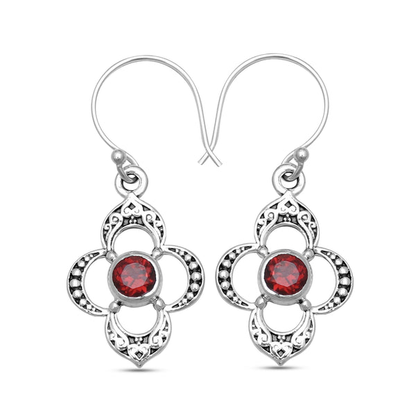 925 Sterling Silver Garnet Earrings