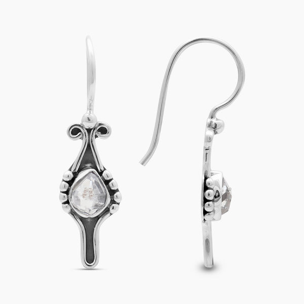 925 Silver Herkimer Quartz Earrings