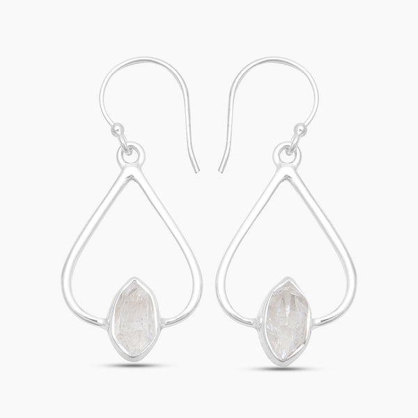 925 Silver Herkimer Quartz Earrings