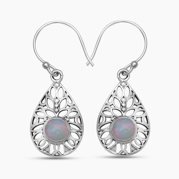 925 Sterling Silver Ruby Earrings