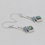 925 Silver Blue Copper Turquoise Earrings