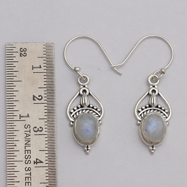 925 Silver Rainbow Moonstone Earrings