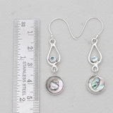 Abalone Shell Silver Drop Earrings
