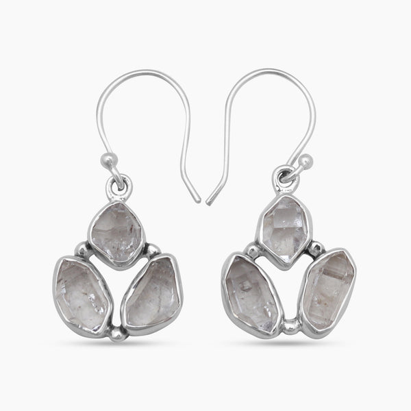 925 Sterling Silver Herkimer Quartz Earrings