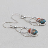 Turquoise Spiny Oyster Silver Earrings
