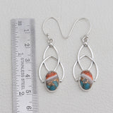 Turquoise Spiny Oyster Silver Earrings