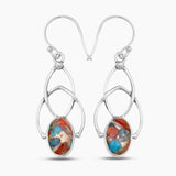 Turquoise Spiny Oyster Silver Earrings