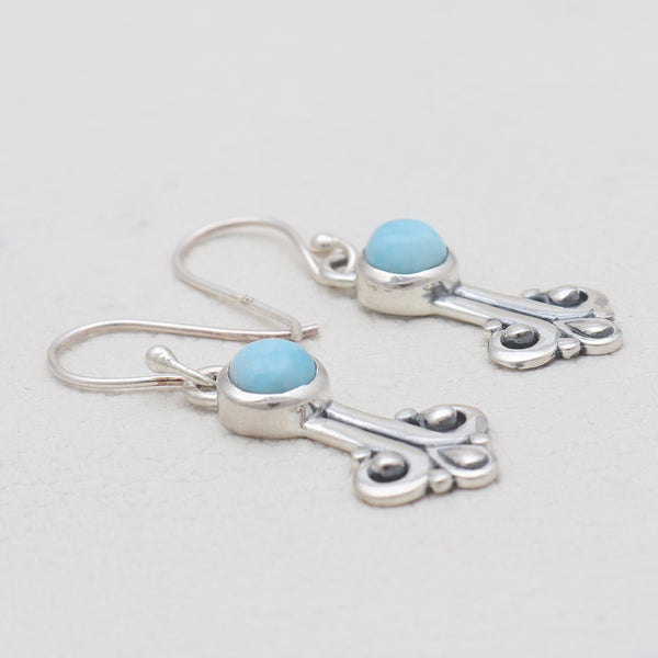 Larimar Silver Earrings