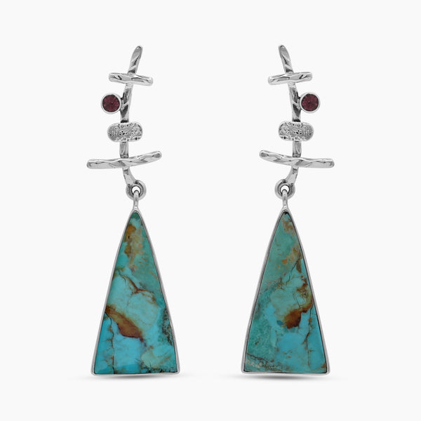 Boulder Turquoise Silver Earrings