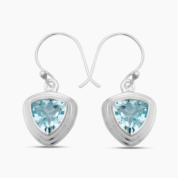 925 Silver Blue Topaz Earrings