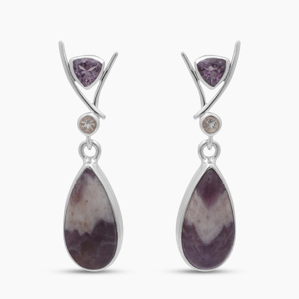 Amethyst Lace Silver Earrings