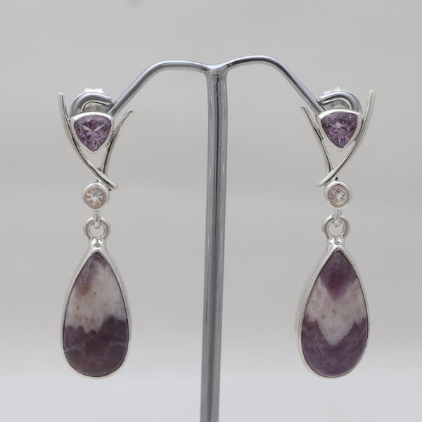 Amethyst Lace Silver Earrings
