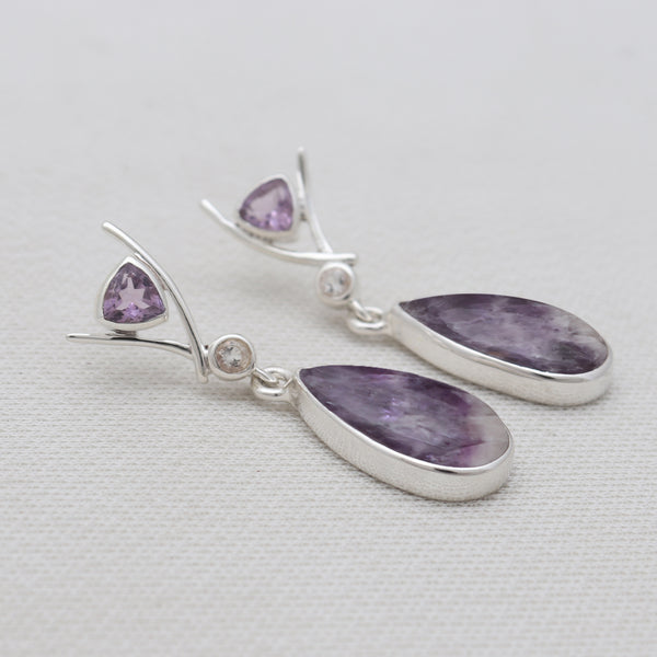 Amethyst Lace Silver Earrings