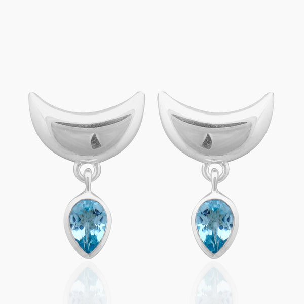Blue Topaz Silver Earrings