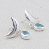 Blue Topaz Silver Earrings