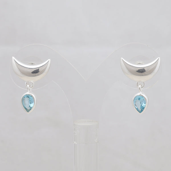 Blue Topaz Silver Earrings