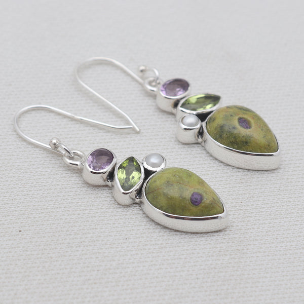 Tasmanian Serpentine Silver Earrings