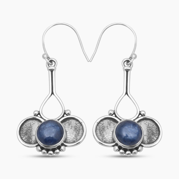 Blue Kyanite Silver Designer Earrings