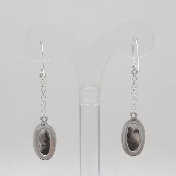 Dendritic Opal Silver Earrings