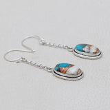 Turquoise Spiny Oyster Silver Earrings