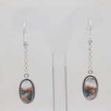 Turquoise Spiny Oyster Silver Earrings