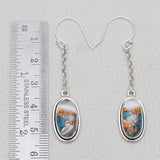 Turquoise Spiny Oyster Silver Earrings