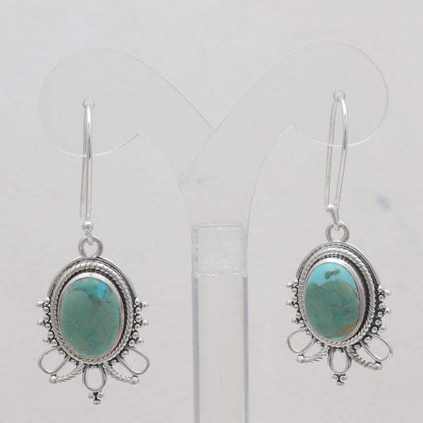 925 Silver Boulder Turquoise Earrings