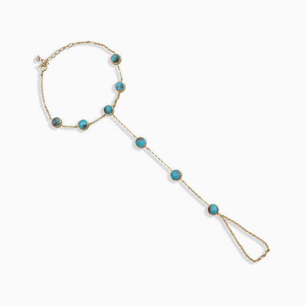 Gold Vermeil Mexican Turquoise Chain Bracelets