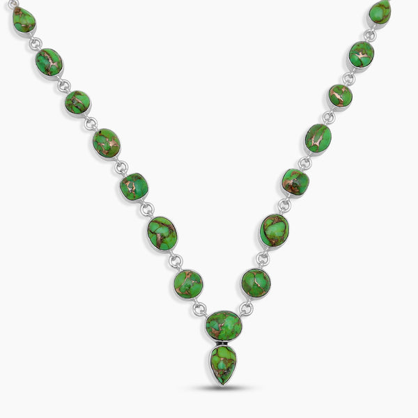 Green Copper Turquoise Silver Necklaces