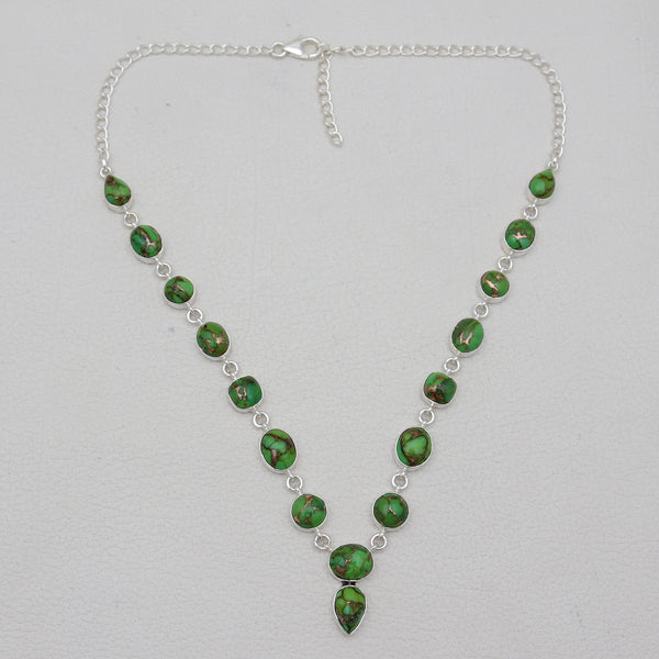 Green Copper Turquoise Silver Necklaces