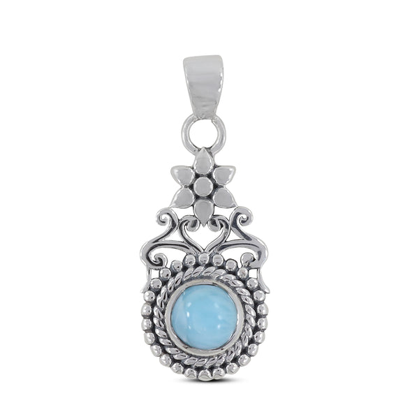 Larimar 925 Sterling Silver Pendant