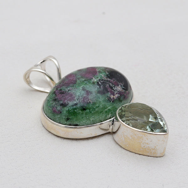925 Silver Ruby Zoisite Pendants